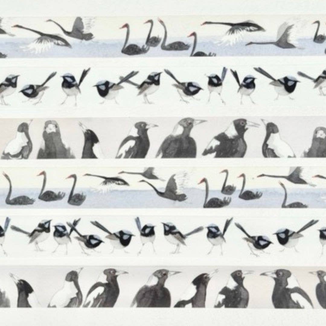 Magpies Washi (15mm width) 10m roll - Bridget Farmer