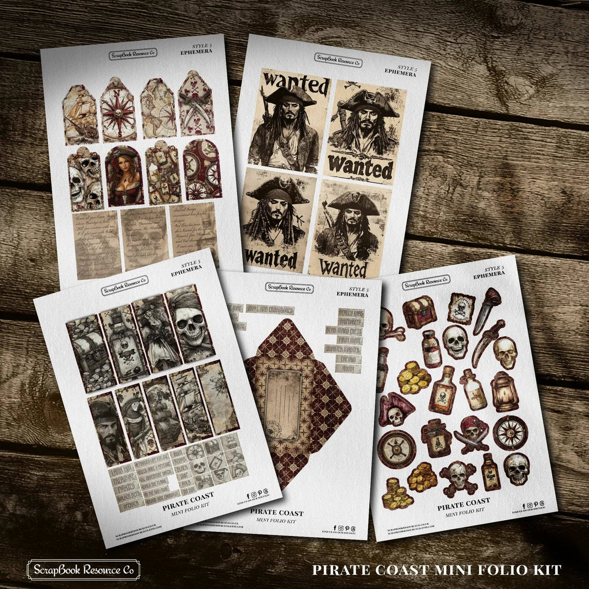 The Pirate Coast Mini Folio Kit - Scrapbook Resource Co