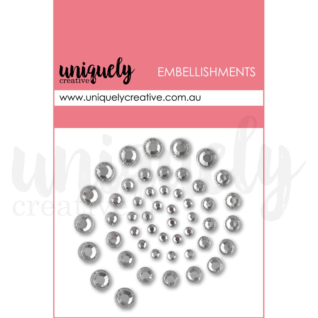 Rhinestones and Pearls Adhesive Stickers (50 piece) - Uniquely Creative-Silver Rhinestones-Rachel The Turtle Journal