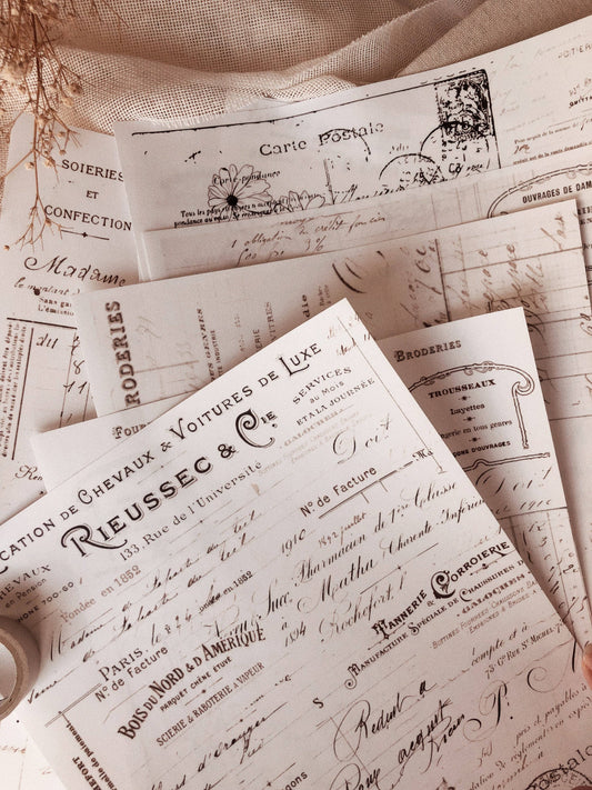 5 x A5 Full Page Stickers - French Ephemera - Chapteries from France
