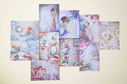 A6 Coquette Background Paper Set - Cora Crea Crafts