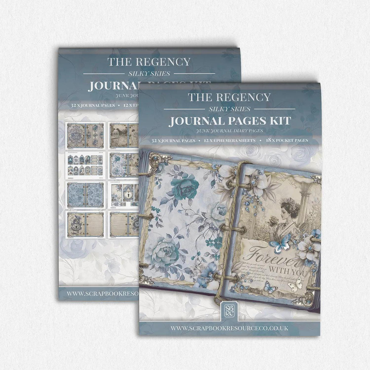 "The Regency Silky Skies" Junk Journal Kit - Scrapbook Resource Co (Make 30 Pages+)-Rachel The Turtle Journal