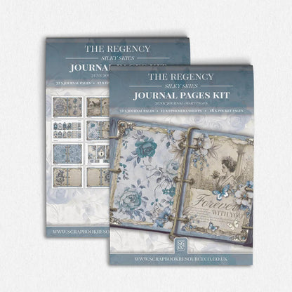 "The Regency Silky Skies" Junk Journal Kit - Scrapbook Resource Co (Make 30 Pages+)-Rachel The Turtle Journal