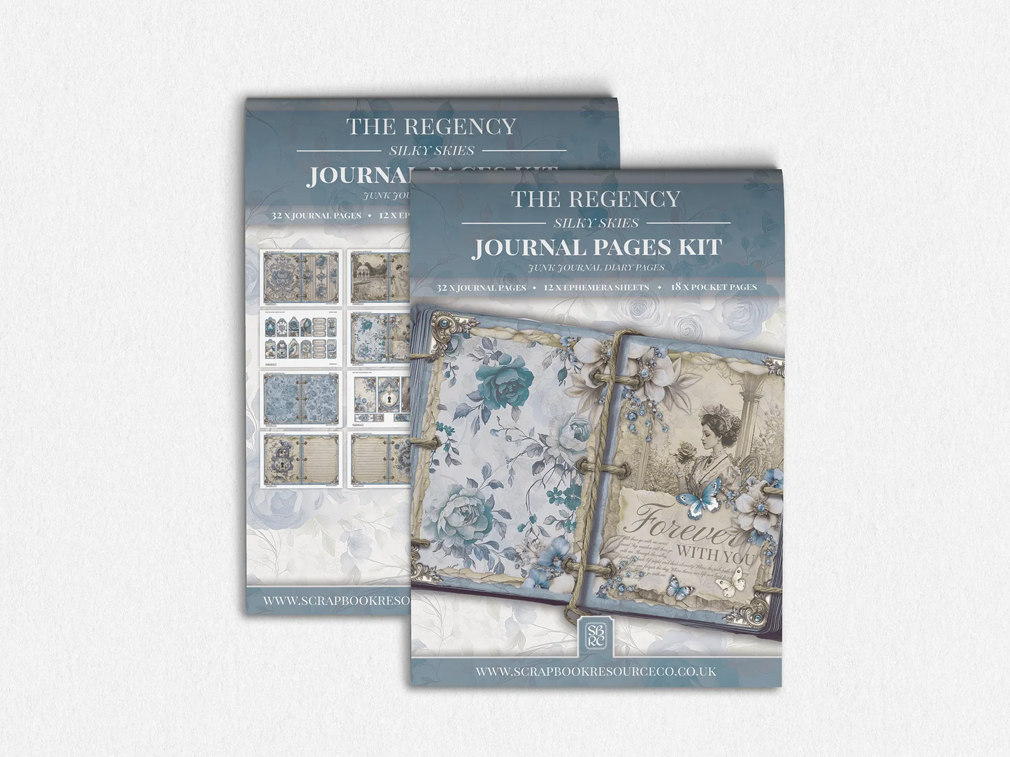 "The Regency Silky Skies" Junk Journal Kit - Scrapbook Resource Co (Make 30 Pages+)