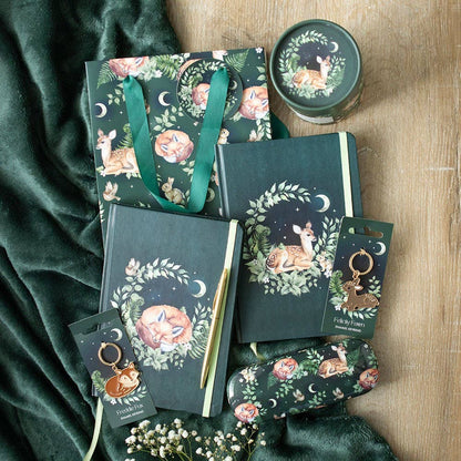 Green Sleeping Fox A5 Notebook - Lined (200 pages)