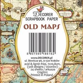 Old Maps - MINI Scrapbook Paper-Rachel The Turtle Journal