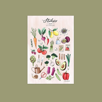 Garden Lovers Sticker Sheet Set - Typoflora (1 sheet)-Rachel The Turtle Journal
