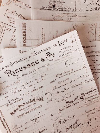 5 x A5 Full Page Stickers - French Ephemera - Chapteries from France