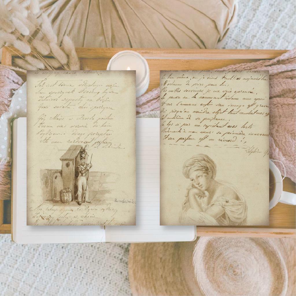 Old Diary Small Ephemera Paper (24 pieces) - Plan & Plot Studio-Rachel The Turtle Journal