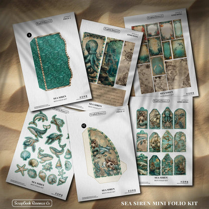 Sea Siren Mini Folio Kit - Scrapbook Resource Co