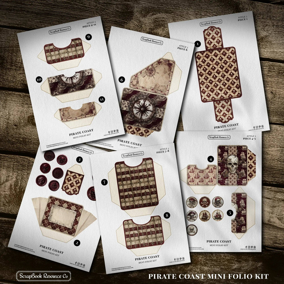 The Pirate Coast Mini Folio Kit - Scrapbook Resource Co