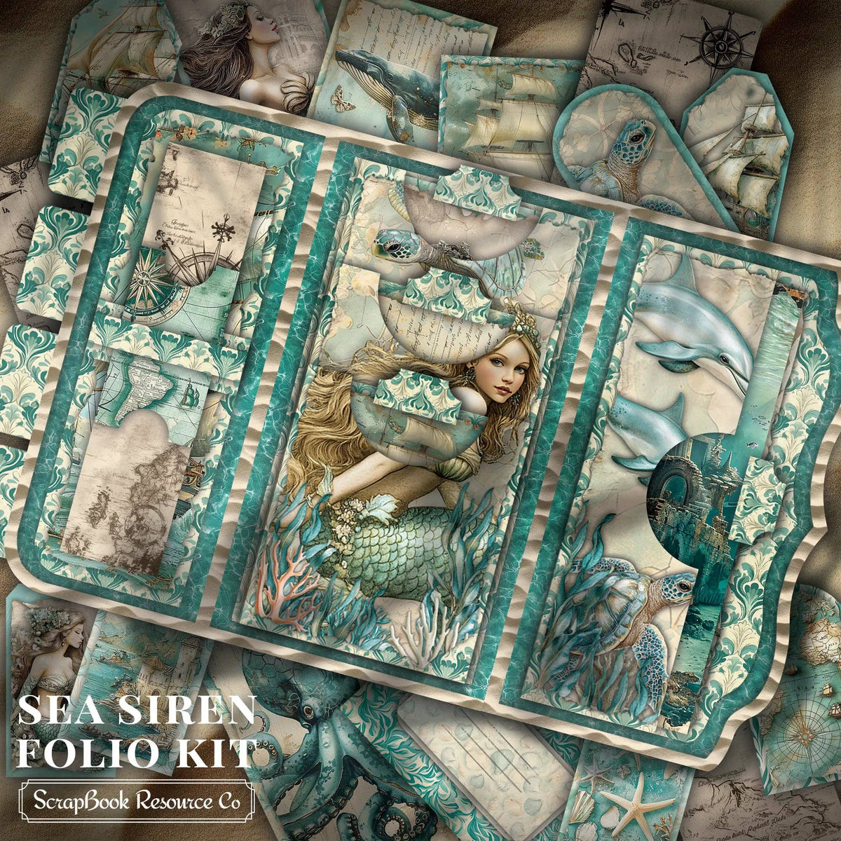 Sea Siren Mini Folio Kit - Scrapbook Resource Co