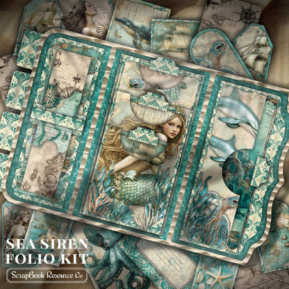 Sea Siren Mini Folio Kit - Scrapbook Resource Co