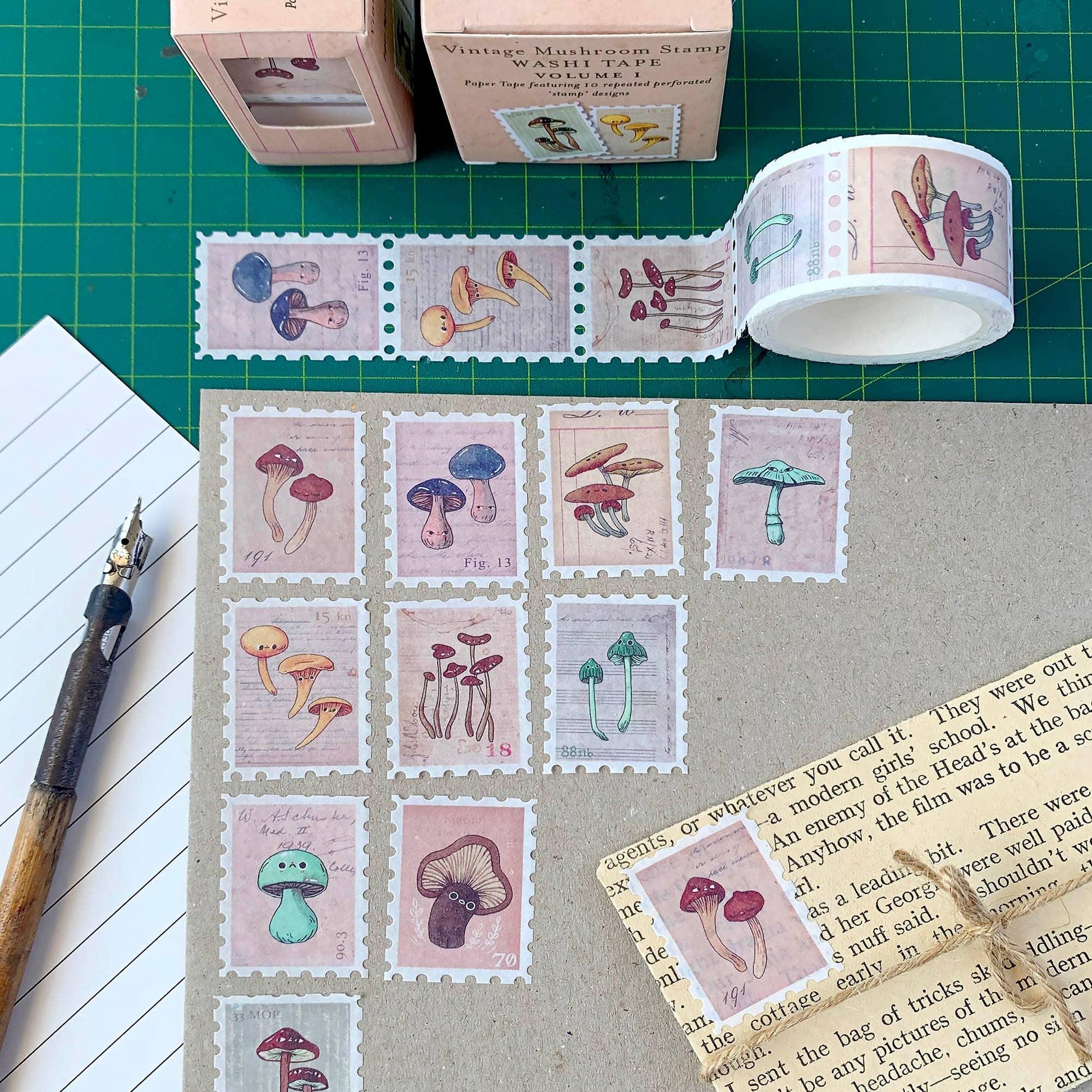 Vintage Mushroom Volume I - Stamp Washi Tape-Rachel The Turtle Journal