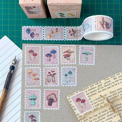 Vintage Mushroom Volume I - Stamp Washi Tape-Rachel The Turtle Journal