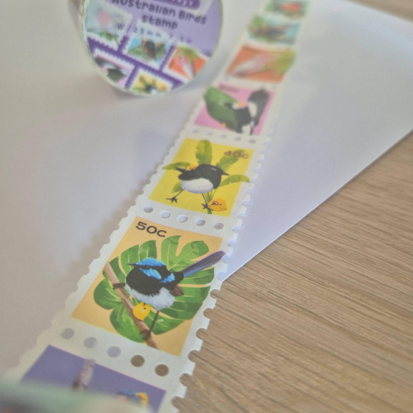 Australian Birds Stamp Washi Tape - Littlory Designs (1 roll)-Rachel The Turtle Journal
