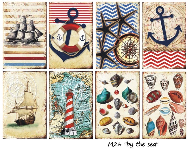 By The Sea - MINI Scrapbook Paper - from Poland