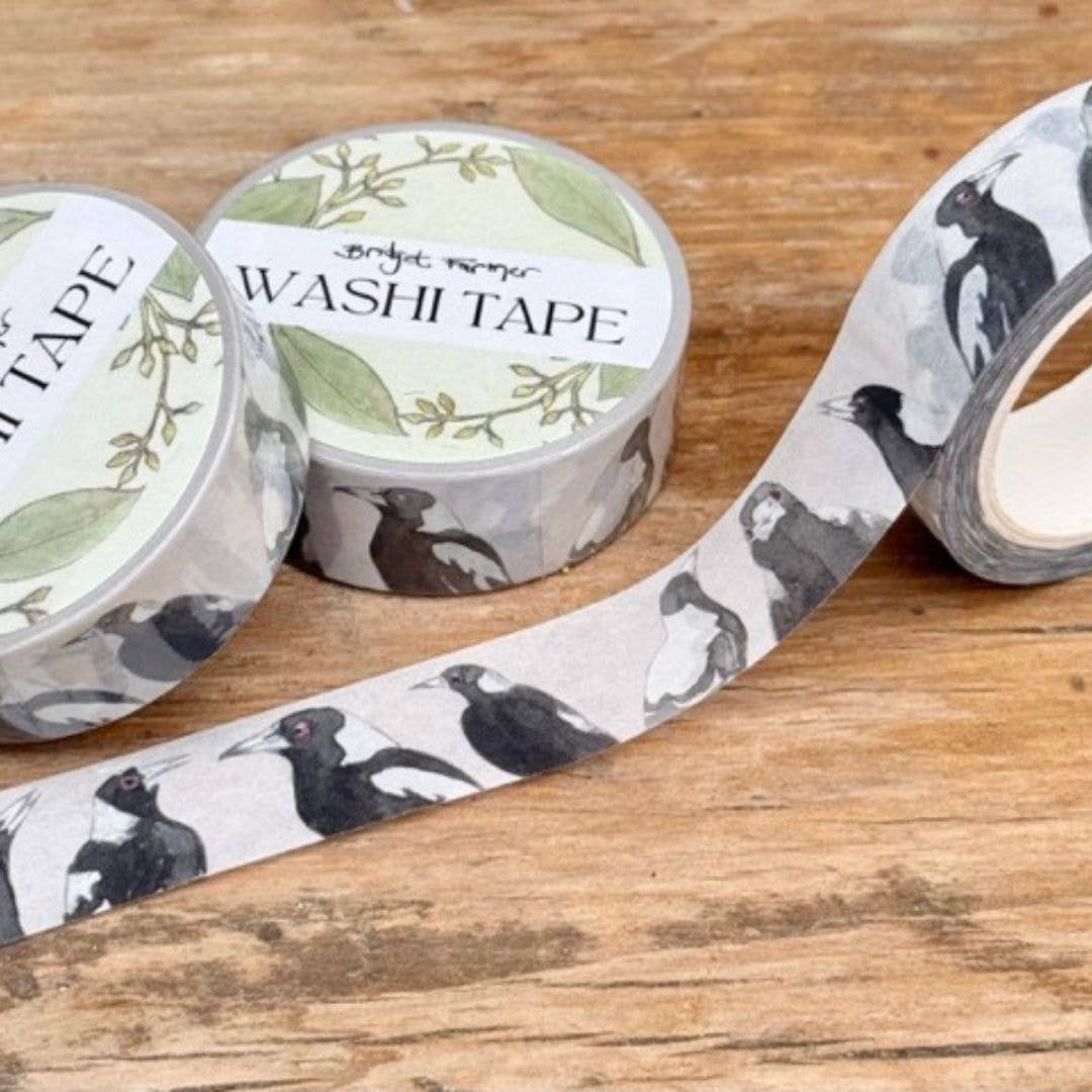 Magpies Washi (15mm width) 10m roll - Bridget Farmer