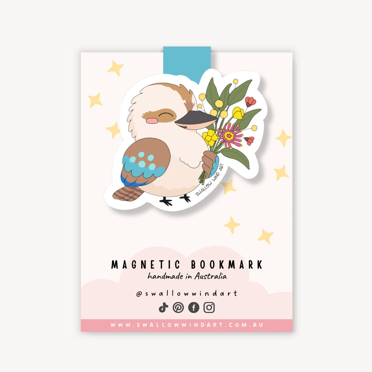 Magnetic Bookmark - Kookabura Blooms (1 piece) Swallow Art Wind