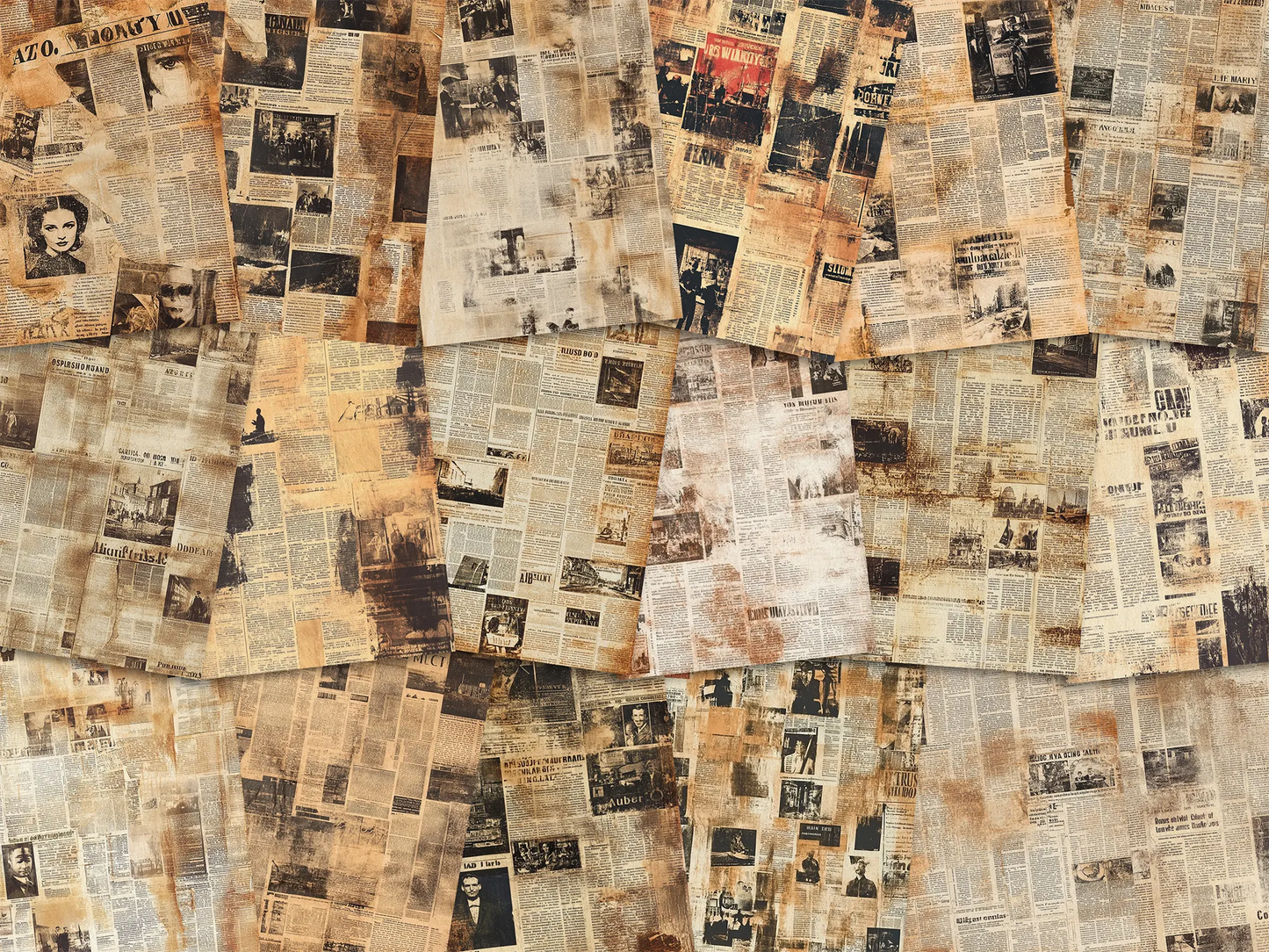Faux Vintage News Clippings - Scrapbook Resource Co (40 pages)