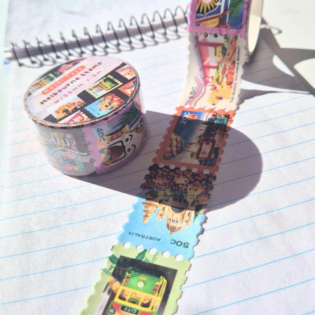 Melbourne Stamp Washi Tape - Littlory Designs (1 roll)-Rachel The Turtle Journal