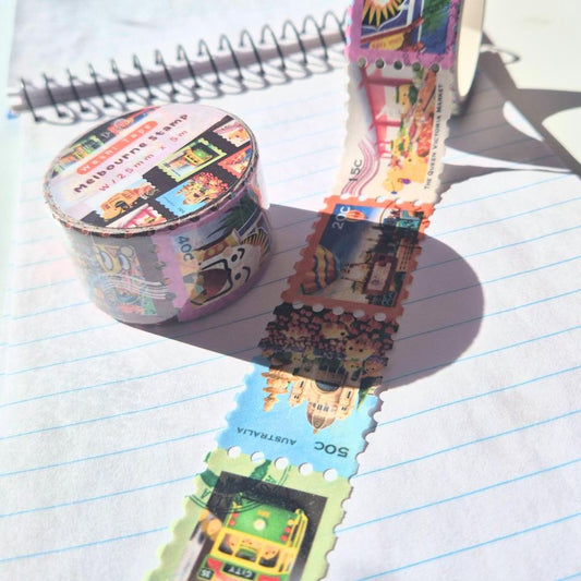 Melbourne Stamp Washi Tape - Littlory Designs (1 roll)-Rachel The Turtle Journal