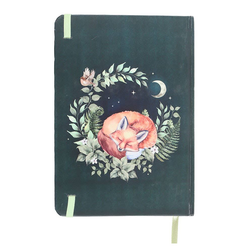 Green Sleeping Fox A5 Notebook - Lined (200 pages)