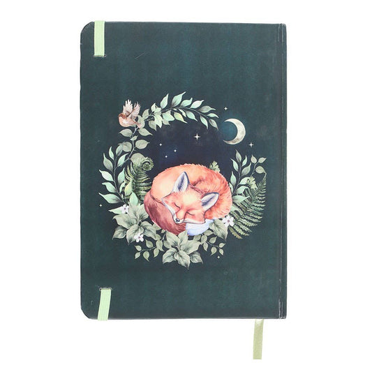 Green Sleeping Fox A5 Notebook - Lined (200 pages)