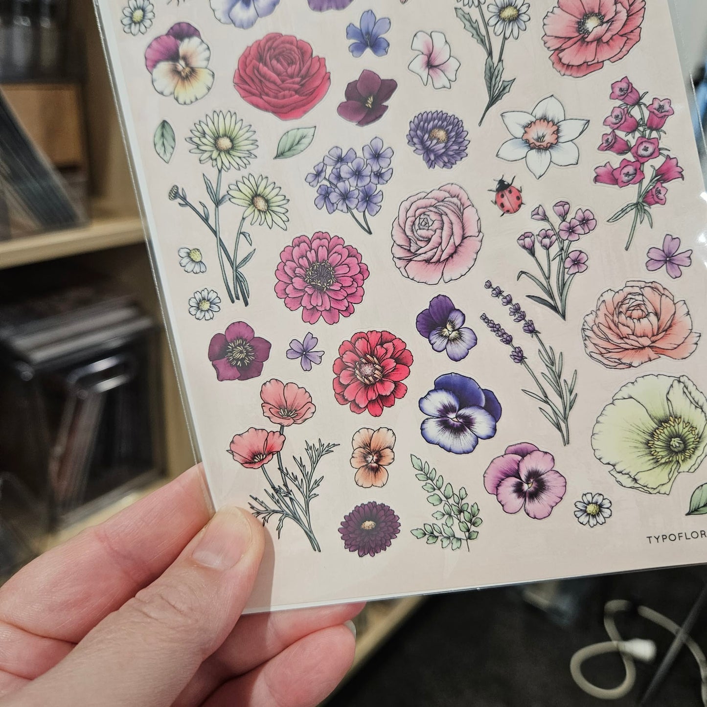 Garden Party Sticker Set - Typoflora (1 sheet)-Rachel The Turtle Journal