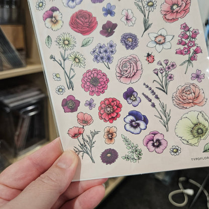 Garden Party Sticker Set - Typoflora (1 sheet)-Rachel The Turtle Journal