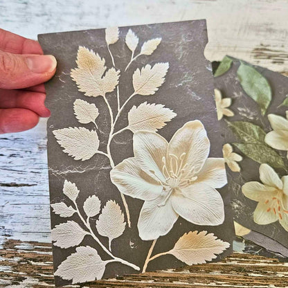 A6 Floral Close Up Patterned Ephemera (10 pack)-A5 Petaled Pearls Patterned Paper Pack (8 sheets) - The Turtle Journal Vintage Inspired Journaling-Rachel The Turtle Journal