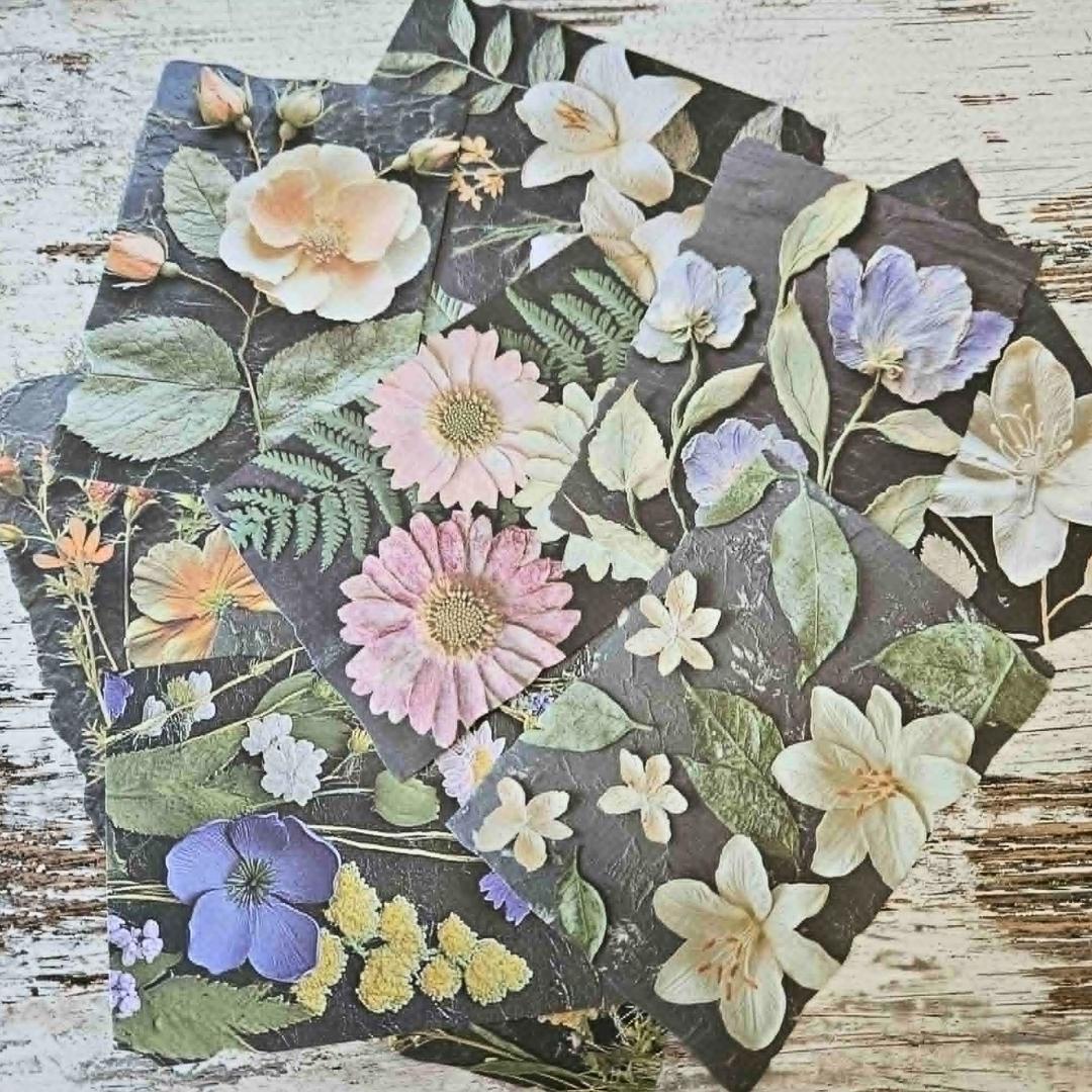 A6 Floral Close Up Patterned Ephemera (10 pack)
