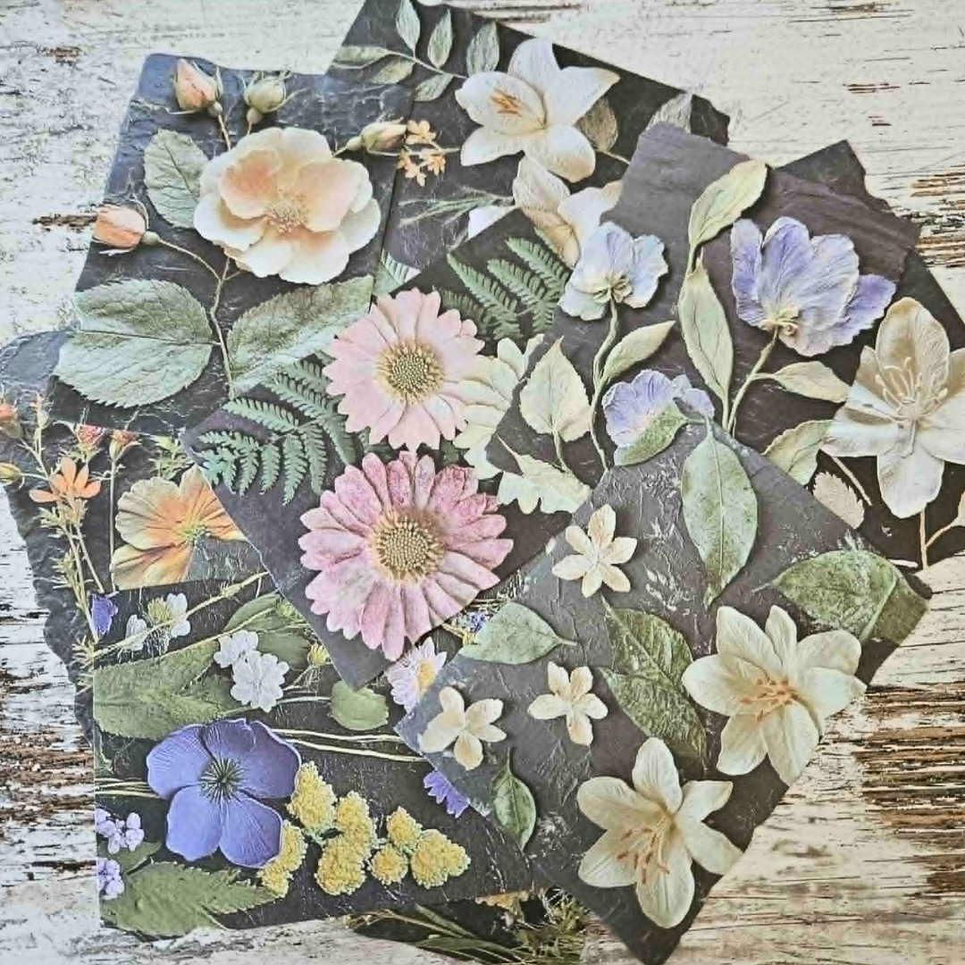 A6 Floral Close Up Patterned Ephemera (10 pack)