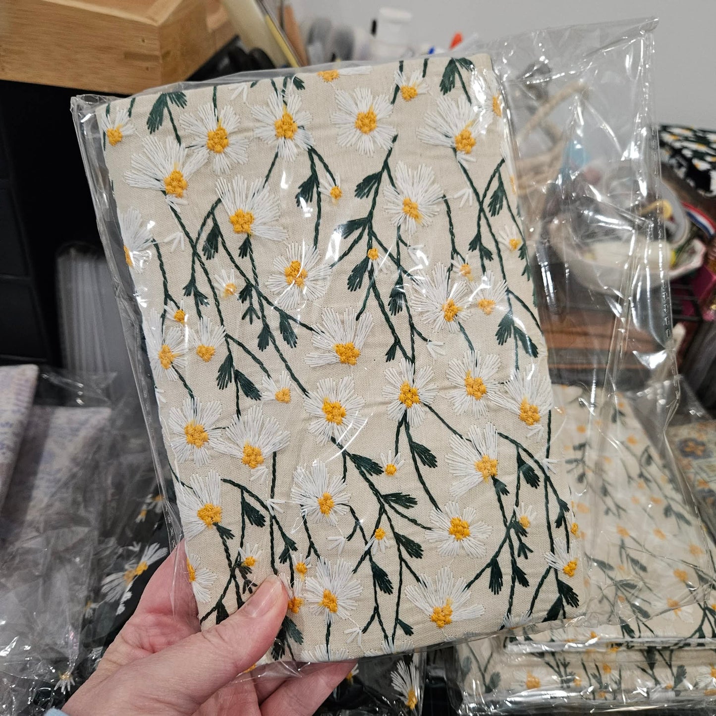 A5 Embroidered Fabric Journal Notebook Cover (1 piece)