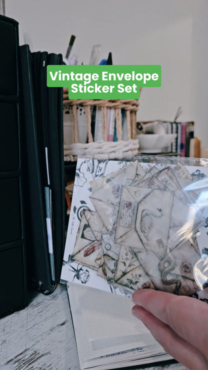 Vintage Envelopes PET Sticker Set (40 pack)