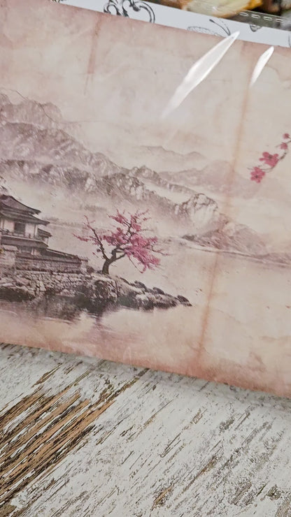 A5 Cherry Blossom Temple Patterned Papers (12 sheets)