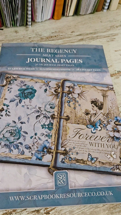 "The Regency Silky Skies" Junk Journal Kit - Scrapbook Resource Co (Make 30 Pages+)