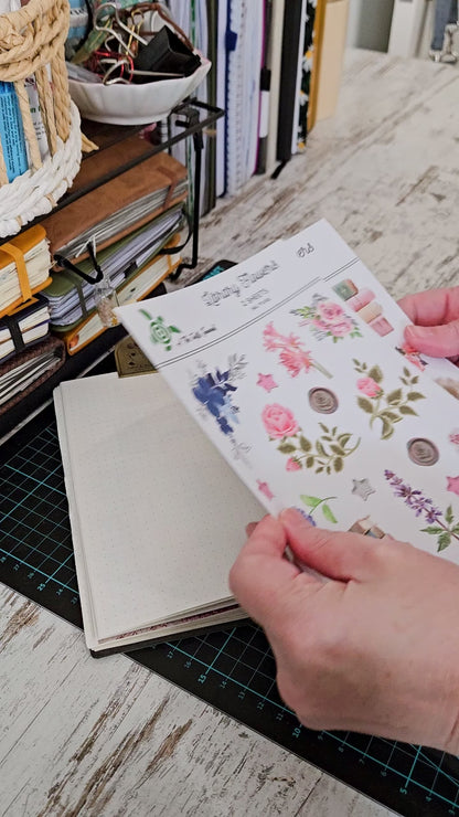 Library Flowers Matte Sticker Set (2 x A5 Sheets) - The Turtle Journal