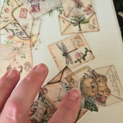 Vintage Envelopes PET Sticker Set (40 pack)