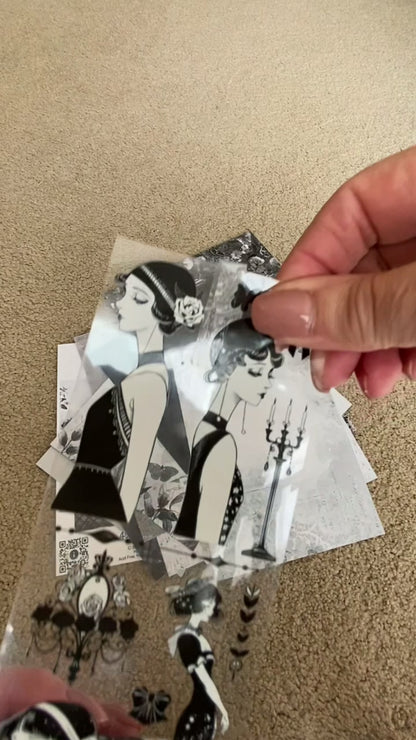 1920 Inspired Silhouette PET Sticker Roll (2m)