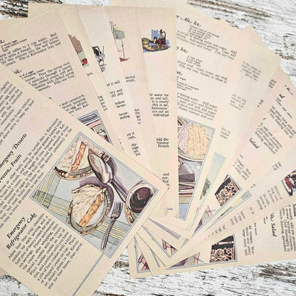 A5 Vintage Patterned Paper Packs (15 pieces) - Rachel The Turtle Journal - Vintage Kitchen - -A5 Vintage Patterned Paper Packs (15 pieces) - Rachel The Turtle Journal - Patterned Papers for Scrapbooking Journaling Backgrounds A5 pack bundle journaling essentials beginner supplies Australian scrapbooking cardmaking collage supply vintage worn aged paper embellishments