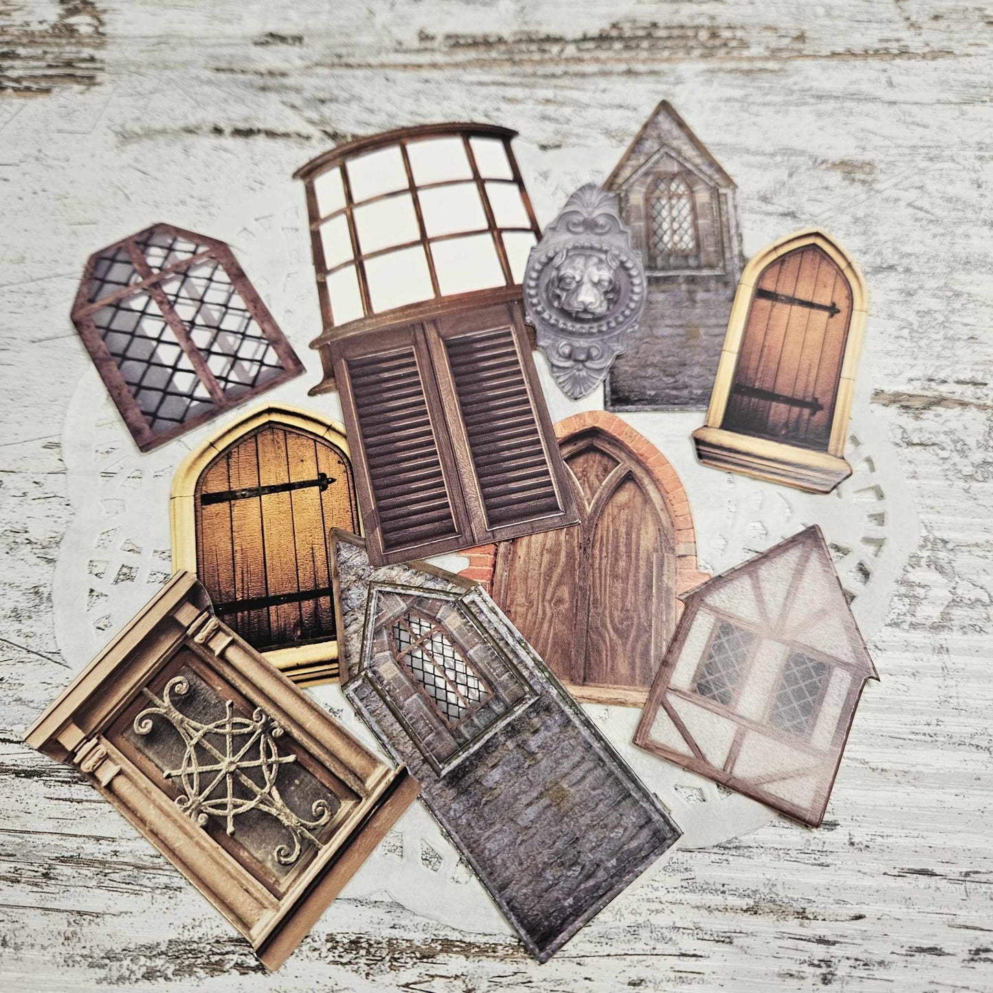 Antique-Style Door Diecuts - 10 pieces - Rachel The Turtle Journal - Castle (10 pieces) - -