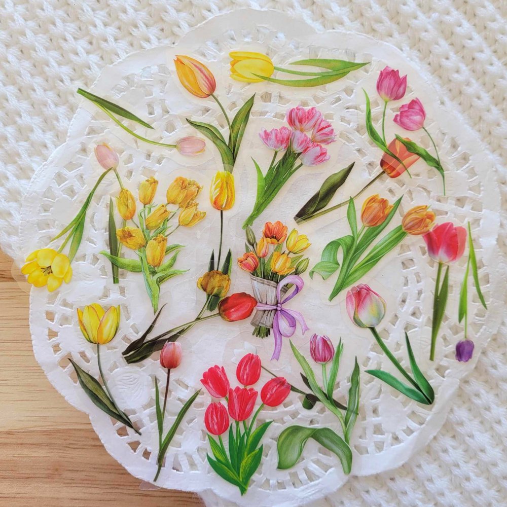 Blooms Stickers - 20 pieces - Rachel The Turtle Journal - Tulip Garden - -