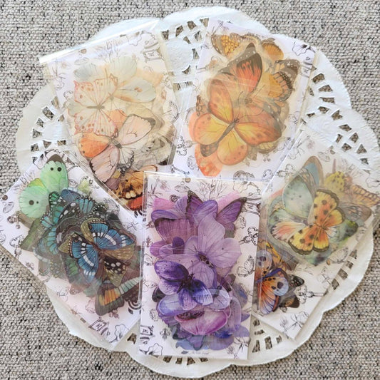 Butterfly Stickers - 20 pieces - Rachel The Turtle Journal - Emerald - -