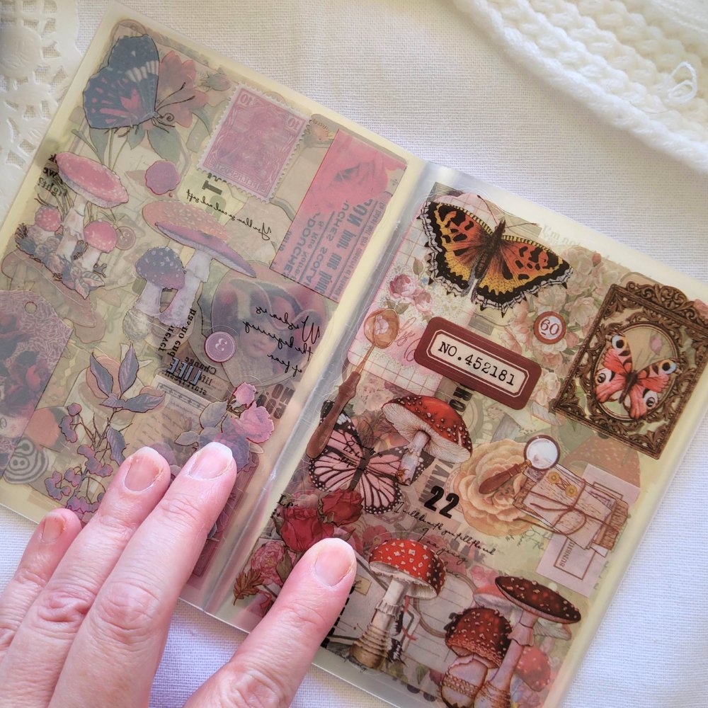 Deco Vintage Sticker Book - 150 piece - Rachel The Turtle Journal - Blush - -