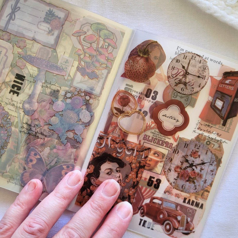 Deco Vintage Sticker Book - 150 piece - Rachel The Turtle Journal - Tawny - -