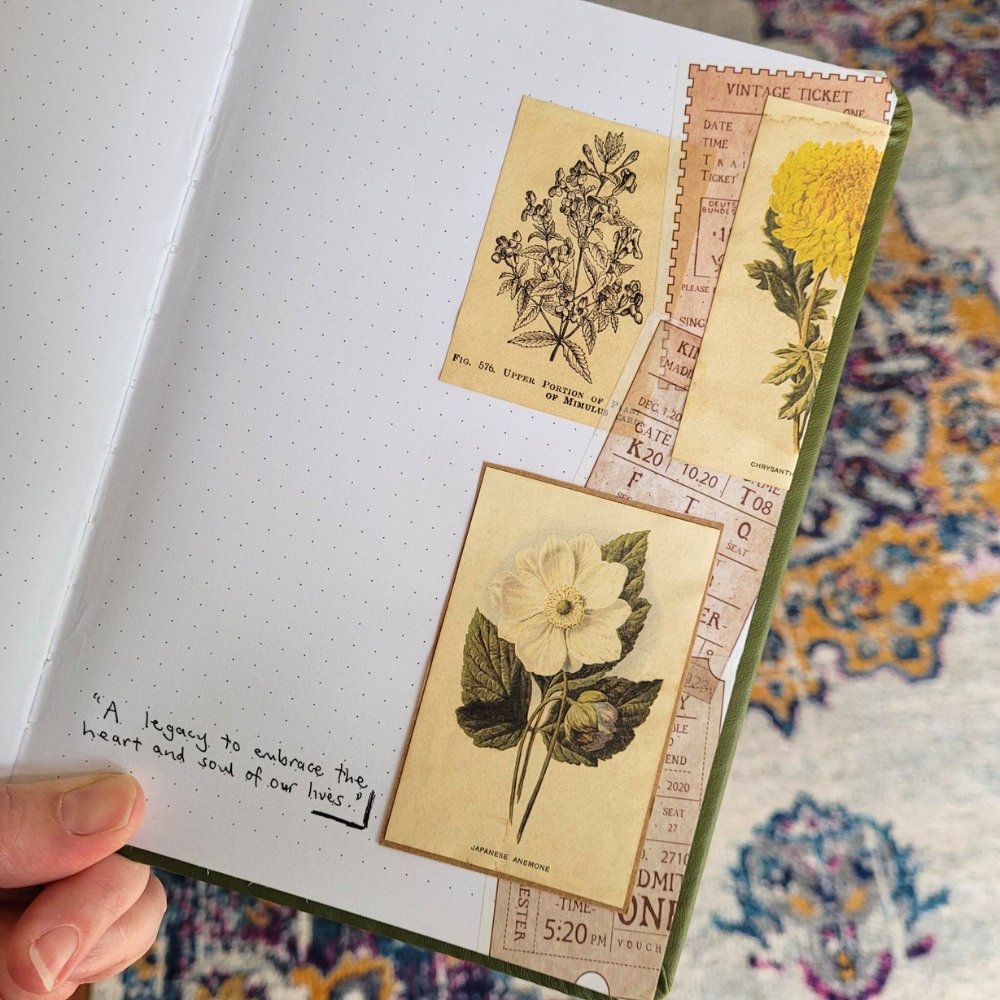 Mini Aged Botanical Illustrations Set - 17 piece - Rachel The Turtle Journal - 1 set (17 pieces) - -
