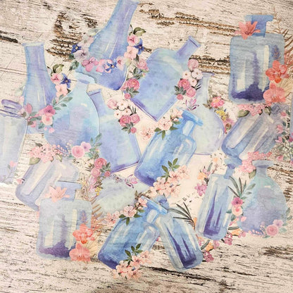 Pastel Watercolour Bottle Sticker Set - 18 pieces - Rachel The Turtle Journal - Champagne - -