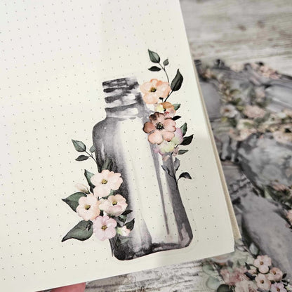 Pastel Watercolour Bottle Sticker Set - 18 pieces - Rachel The Turtle Journal - Champagne - -