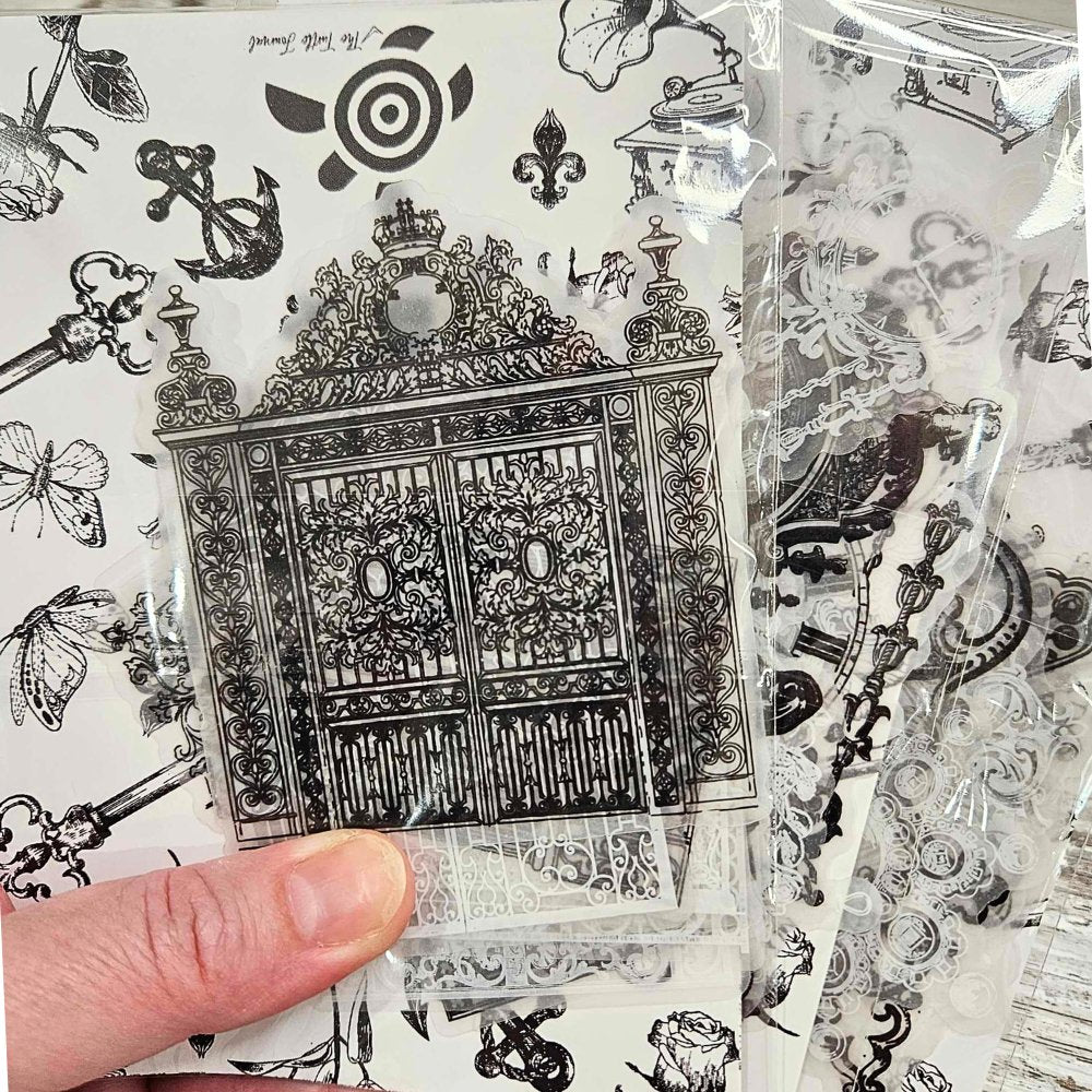 Romanesque Relics Sticker Sets - 10 pieces - Rachel The Turtle Journal - Grandfather Clocks - -